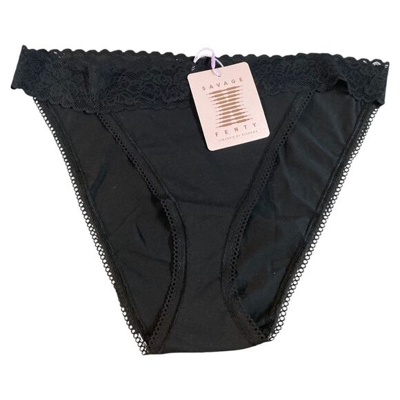 Savage X Fenty by Rihanna high waist black pantie underwear, new Size medium - Picture 1 of 4